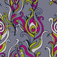 Beautiful vector seamless pattern with peacock feathers N5
