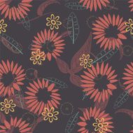 cartoon flowers on a dark background
