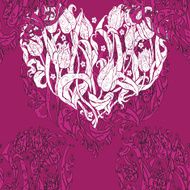 tulips in the shape heart