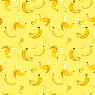 Vector seamless pattern of bananas on yellow background N4