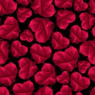 Red hearts seamless pattern geometric contemporary style