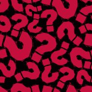 Red musical notes over black background seamless pattern