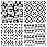 Set of grate seamless patterns with geometric figures ornament