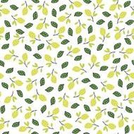 Seamless pattern with lemons on the white background