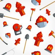 Color vector seamless pattern firefighter equipment Flat icon b N2
