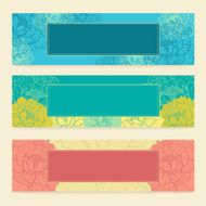 Set of horizontal banners with flowers