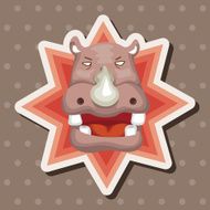 animal hippo cartoon theme elements N15