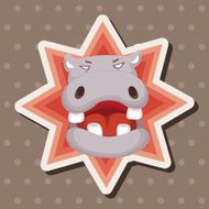 animal hippo cartoon theme elements N16