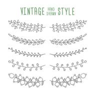 Hand drawn vector vintage floral elements N2