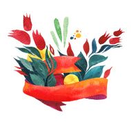 Beautiful Floral Greeting Card Bright illustration invitation card N3