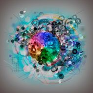 Mystic symbol colorful illustration