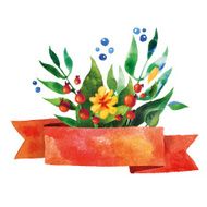 Beautiful Floral Greeting Card Bright illustration invitation card N4