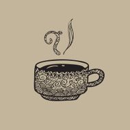 Coffee cup pattern doodle N2