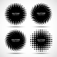 Set of Abstract Halftone Design Elements N5