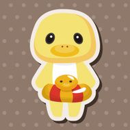 animal duck summer cartoon theme elements N6
