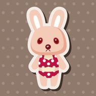 animal rabbit summer cartoon theme elements N14