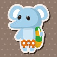 animal elephant summer cartoon theme elements N3
