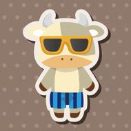 animal cow summer cartoon theme elements N5