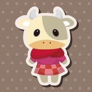 animal cow winter cartoon theme elements N3