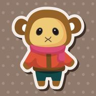 animal monkey winter cartoon theme elements N6