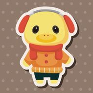 animal duck winter cartoon theme elements N7