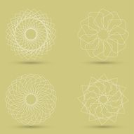vector modern white geometric shape guilloche N3