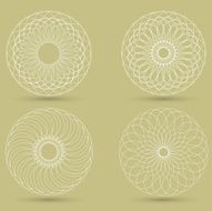 vector modern white geometric shape guilloche N5