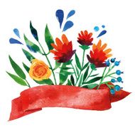 Beautiful Floral Greeting Card Bright illustration invitation card N5
