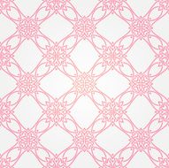 Seamless abstract white pattern with pink fancy ornament