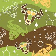 Taurus - Zodiac seamless pattern