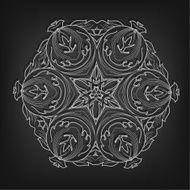 Vector vintage circle pattern in Victorian style Ornate element N4