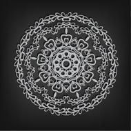 Vector vintage circle pattern in Victorian style Ornate element N11
