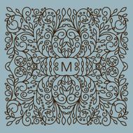 Floral vector frame with copy space for text in trendy
