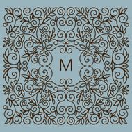 Floral vector frame with copy space for text in trendy N2