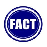FACT white stamp text on blueblack