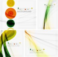 Set of abstract geometric backgrounds Waves triangles lines N14