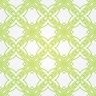 Seamless abstract white pattern with green fancy ornament