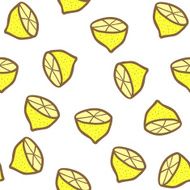 Seamless backgrounds with hand drawn lemons N2