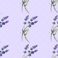 Vintage vector watercolor lavender pattern