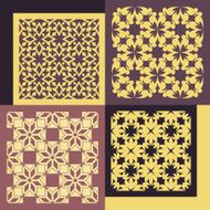 Set of four seamless patterns Vintage geometric ornaments N5