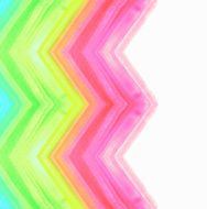 Bright watercolor zigzag pattern on white background
