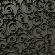 abstract curly background 3d quilling ribbons black spiral lines ornament N2