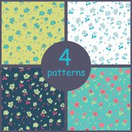 Set of floral seamles patterns N6