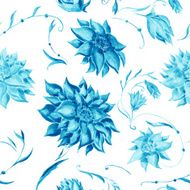 Turquoise Watercolor Floral Pattern