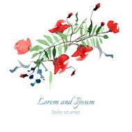 Illustration with flowers and leaves N8