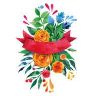 Beautiful Floral Greeting Card Bright illustration invitation card N10
