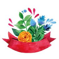 Beautiful Floral Greeting Card Bright illustration invitation card N11