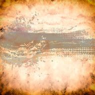 Grunge paper background with dirty splatter and vintage floral p