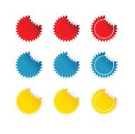 sticker set color vector