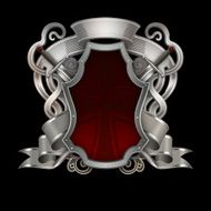 Silver red shield with swords